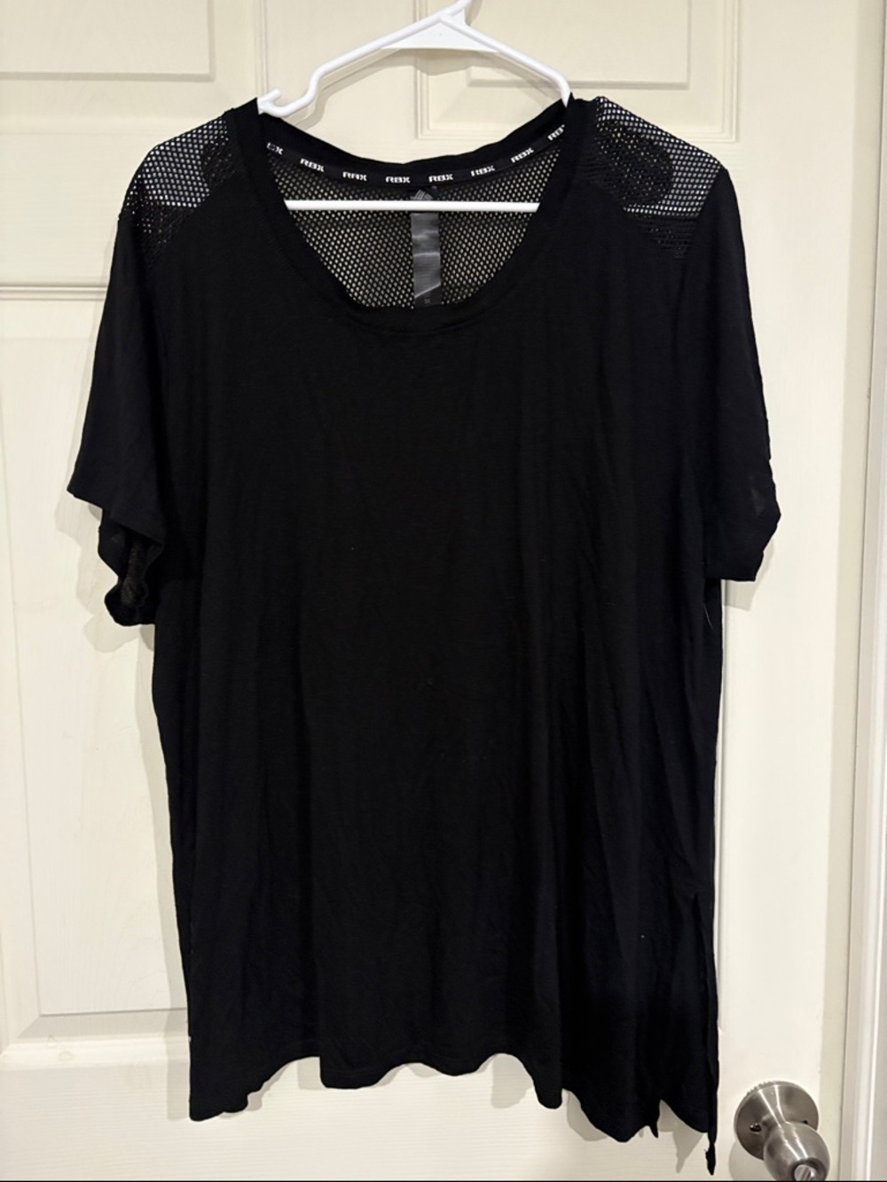 RBX Black Mesh-Shoulder Short Sleeve Top